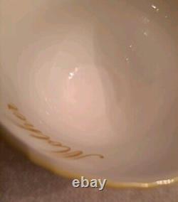 Vintage Royal Dover Bone China Mother teacup and saucer-Yellow flowers & trim