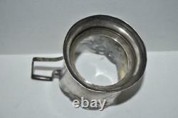 Vintage Russian Soviet USSR Sterling Silver 875 Glass Tea Cup Holder 117 gr