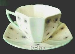 Vintage Shelley China Queen Anne Teacup and Saucer Pole Star in Pale Green RARE