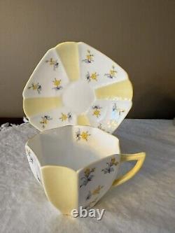 Vintage Shelley Queen Anne Yellow Tea Cup And Saucer Very RARE