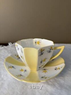 Vintage Shelley Queen Anne Yellow Tea Cup And Saucer Very RARE