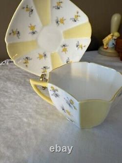 Vintage Shelley Queen Anne Yellow Tea Cup And Saucer Very RARE
