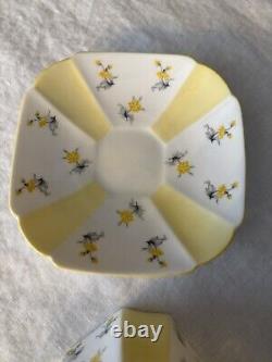 Vintage Shelley Queen Anne Yellow Tea Cup And Saucer Very RARE