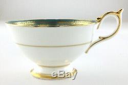 Vintage Turquoise Gold Accent Aynsley Bone Chine England Teacup and Saucer R173