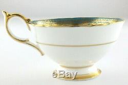 Vintage Turquoise Gold Accent Aynsley Bone Chine England Teacup and Saucer R173
