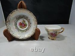 Vintage Versailles Porcelaine Tea Set Teapot, Creamer, Sugar, 5 Cups & Saucers