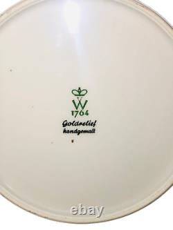 Vintage Wallendorf 1764 Goldrelief Handgemalt Porcelain Tea Cup, Saucer & Plate