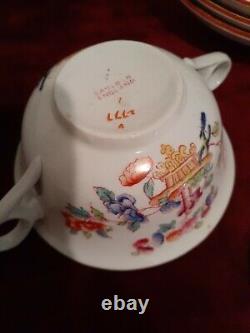 Vintage cauldon 2 Teacups 6 saucers 2 Handle Cup Bone China England Floral