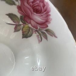 Vintage paragon Antique rose tea cup and saucer signed johnson