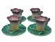 Vtg 1989 Haldon Group Japan Morning Glory Demi Cup Saucer Set 206506 Butterfly