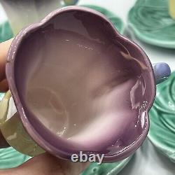 Vtg 1989 Haldon Group Japan Morning Glory Demi Cup Saucer Set 206506 Butterfly
