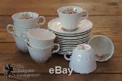 Vtg 66 Piece Spodes Jewel Copeland China Billingsly Rose England Scalloped Lacy