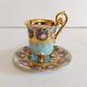 Vtg Jkw Karlsbad Carlsbad Demitasse Teacup & Saucer Courting Couple Gold Gilt