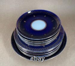 Vtg Lomonosov St. Petersburg Russia Cobalt Blue Gold Trim Tea Cups Saucers Plus