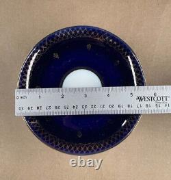 Vtg Lomonosov St. Petersburg Russia Cobalt Blue Gold Trim Tea Cups Saucers Plus