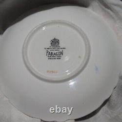 Vtg Paragon Fine Bone China Cobalt Blue & Gold Purple Violets Tea Cup Saucer Set