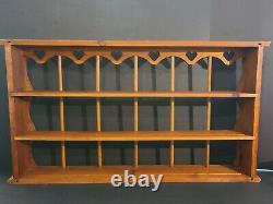 Vtg Wooden Teacup & Saucer Curio Knick Knack Wall Display Shelf 3 Tier