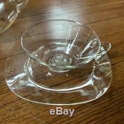 W Wagenfeld Bauhaus Schott Jena design glass teapot & tea cups/saucers 1930s-50s