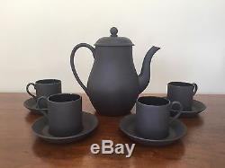 Wedgwood BASALT BLACK Demitasse Coffee Tea Set