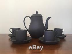 Wedgwood BASALT BLACK Demitasse Coffee Tea Set