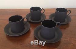 Wedgwood BASALT BLACK Demitasse Coffee Tea Set