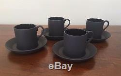 Wedgwood BASALT BLACK Demitasse Coffee Tea Set