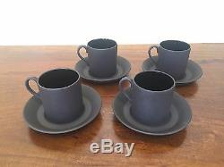 Wedgwood BASALT BLACK Demitasse Coffee Tea Set