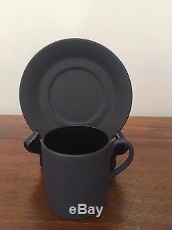 Wedgwood BASALT BLACK Demitasse Coffee Tea Set