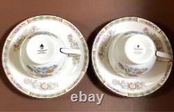 Wedgwood Kutani Crane Tea Cup Saucer Pair