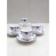 Wedgwood Tea Cup & Saucer Blue Plum Bone China Floral Set Of 4 England