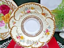 Wedgwood tea cup and saucer Bullion teacup painted roses floral gold gilt 1920s