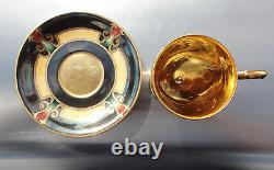 Whites Art Company Chicago Laviolette Limoges Porcelain Tea Cup Saucer Gold Exc