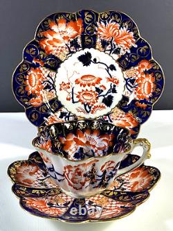 Wileman Foley Shelley Tea Cup Saucer & Dessert Plate English Imari Ware c. 1894