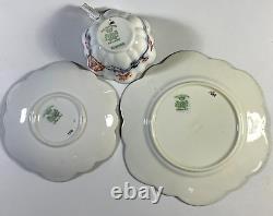 Wileman Foley Shelley Tea Cup Saucer & Dessert Plate English Imari Ware c. 1894