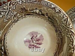 Wooliscroft EON Trellis Staffordshire Brown & Mulberry Transferware c1850-64