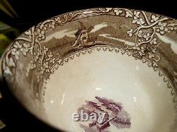 Wooliscroft EON Trellis Staffordshire Brown & Mulberry Transferware c1850-64