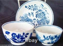 Worcester Dr Wall Lot Teacup Bowls Saucer Antique 18C English 1755 83 (3694)