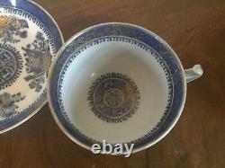 X Large Antique Chinese Export Porcelain Tea Cup & Saucer Blue & White 19th c