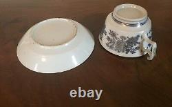 X Large Antique Chinese Export Porcelain Tea Cup & Saucer Blue & White 19th c