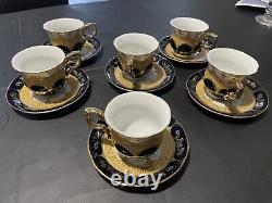 Yamasen fine porcelain 24 ct gold plated Teacups & Saucers