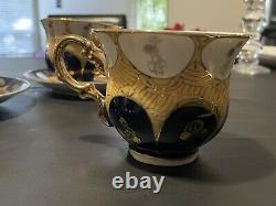 Yamasen fine porcelain 24 ct gold plated Teacups & Saucers