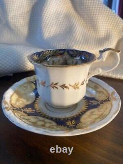Yates porcelain Leeds, England c1835 Teacup & Saucer bone china hand painted