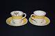Yellow Myott Staffordshire Urn And Fruit Teacup Saucer Set Of 10 C1940